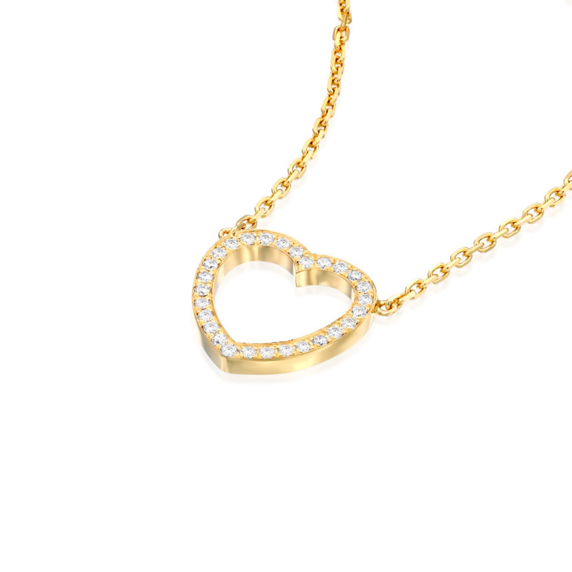 Diamond Heart Necklace in 18K Gold