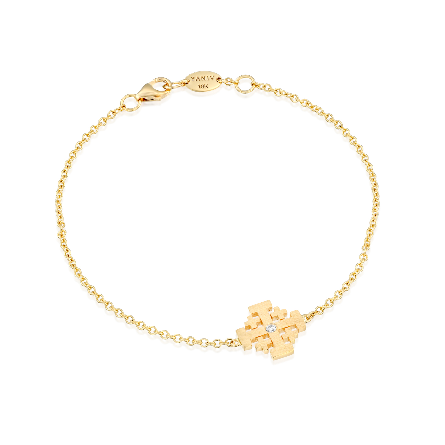 Jerusalem cross bracelet - 18K Yellow Gold