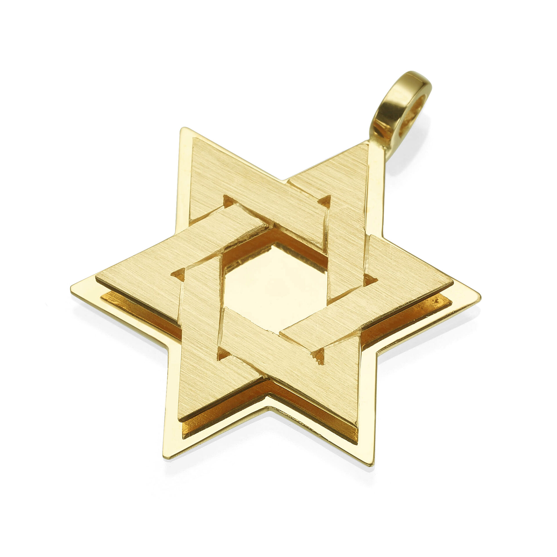 18K Gold Star of David Necklace Men's - Size D