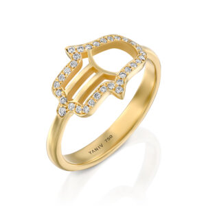Diamond Studded Hamsa Ring for Women