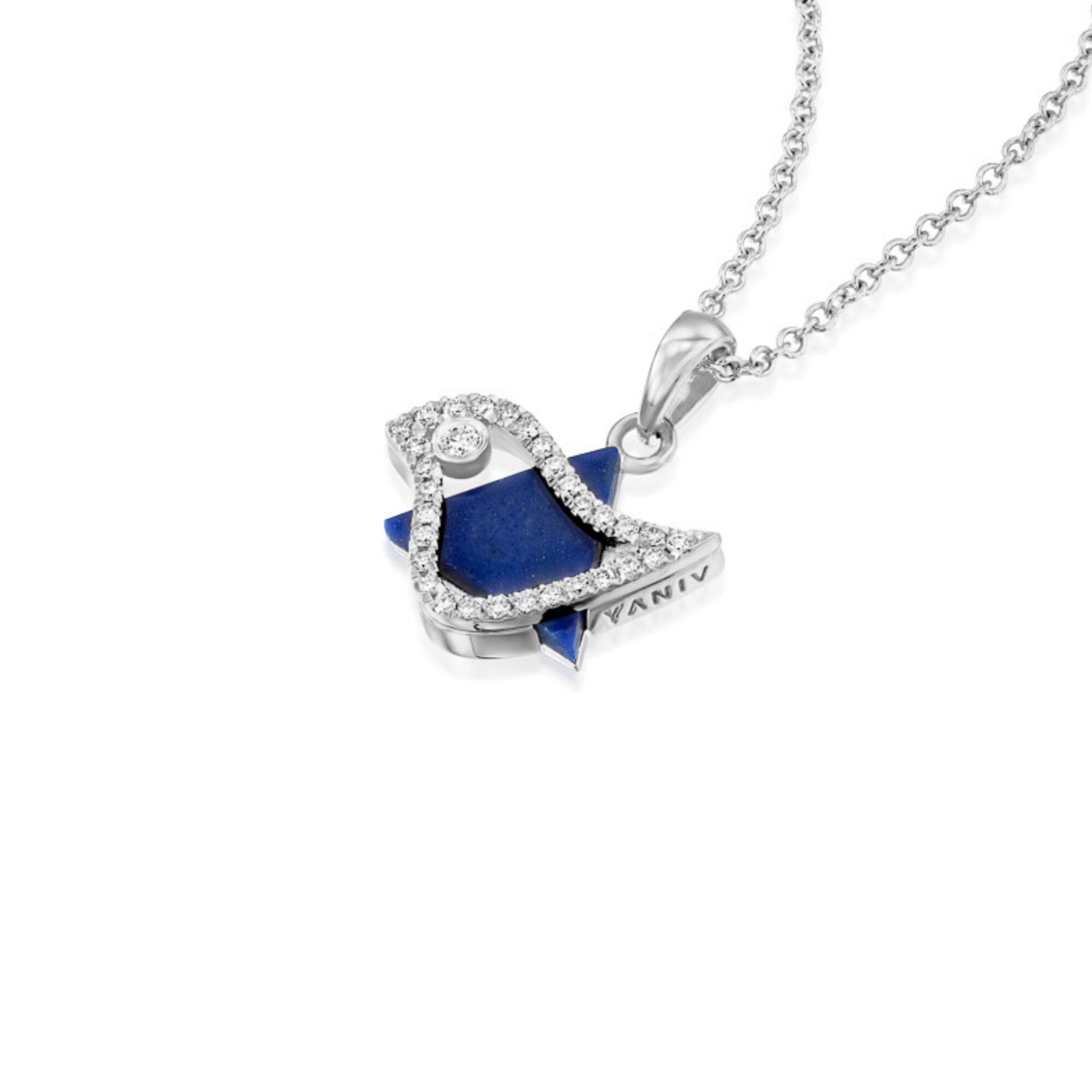 Star of David & Dove of Peace Diamond Pendant - 18K White Gold