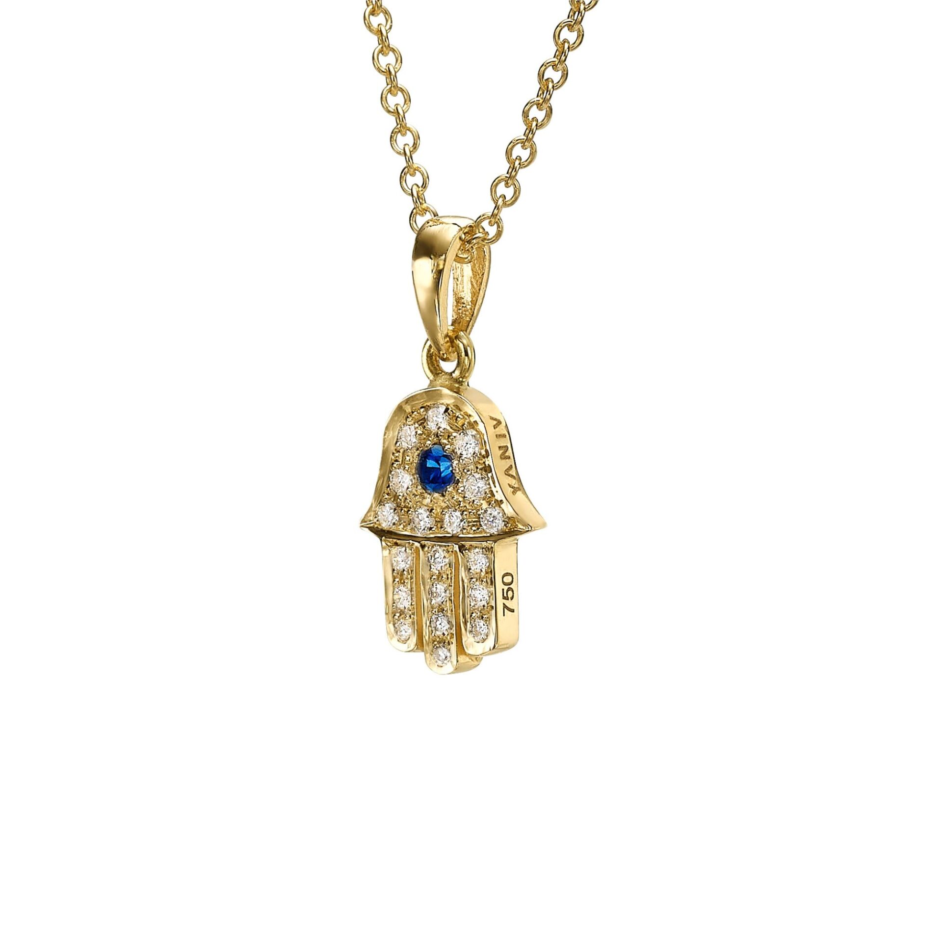 Sapphire Hamsa Necklace