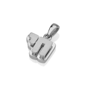 “Double Layer” Chai pendant, small model - 18K White Gold