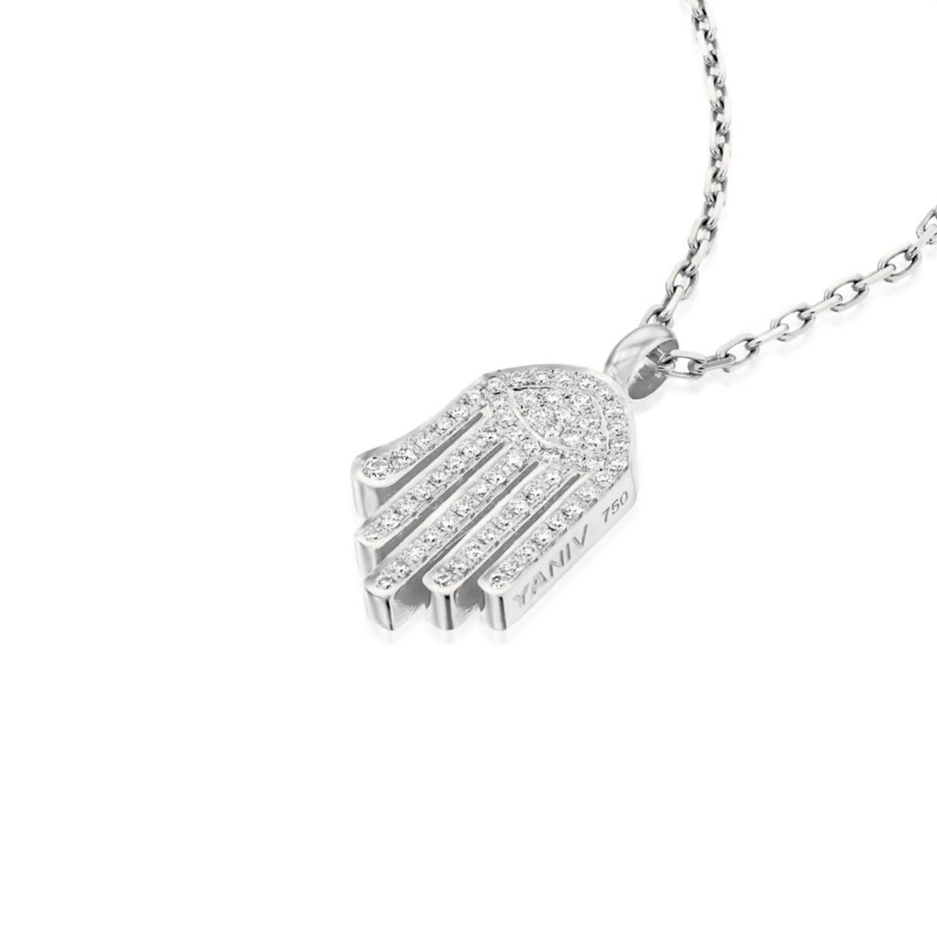 Diamond Hamsa Necklace in 18K Gold – Bold Statement Piece